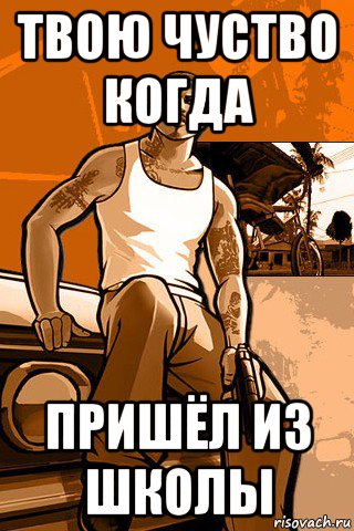 твою чуство когда пришёл из школы, Мем GTA