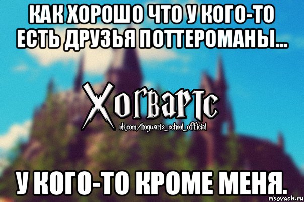 Как хорошо что у кого-то есть друзья Поттероманы... У кого-то кроме меня., Мем Хогвартс