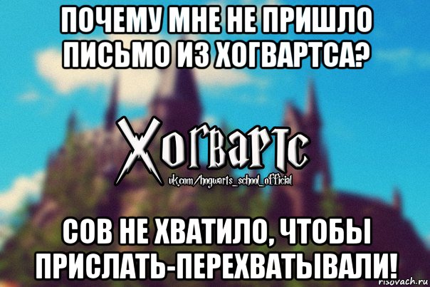 почему мне не пришло письмо из хогвартса? сов не хватило, чтобы прислать-перехватывали!, Мем Хогвартс