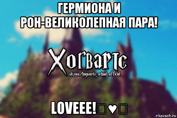 гермиона и рон-великолепная пара! loveee!♡♥♡, Мем Хогвартс