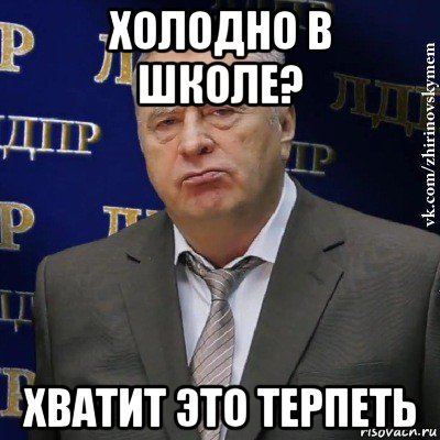 холодно в школе? хватит это терпеть, Мем Хватит это терпеть (Жириновский)