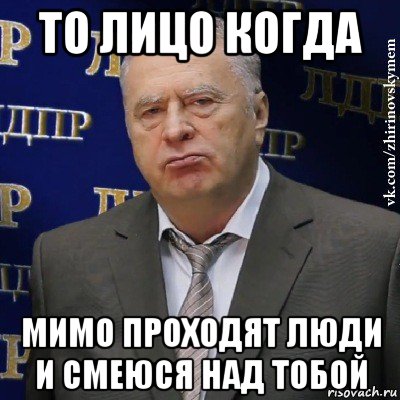 то лицо когда мимо проходят люди и смеюся над тобой, Мем Хватит это терпеть (Жириновский)