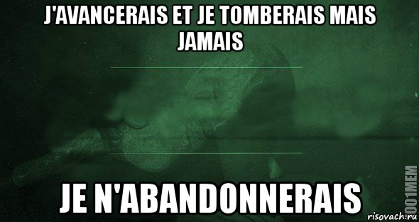 j'avancerais et je tomberais mais jamais je n'abandonnerais, Мем Игра слов 2