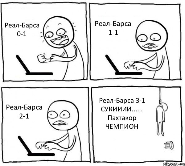 Реал-Барса 0-1 Реал-Барса 1-1 Реал-Барса 2-1 Реал-Барса 3-1 СУКИИИИ...... Пахтакор ЧЕМПИОН, Комикс интернет убивает