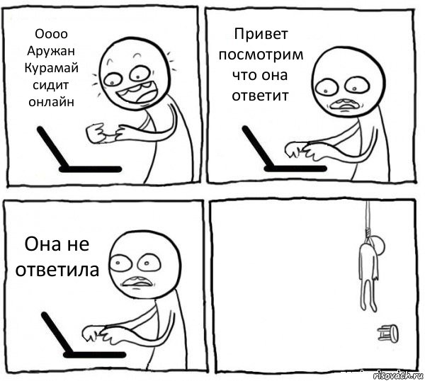 Оооо Аружан Курамай сидит онлайн Привет посмотрим что она ответит Она не ответила , Комикс интернет убивает