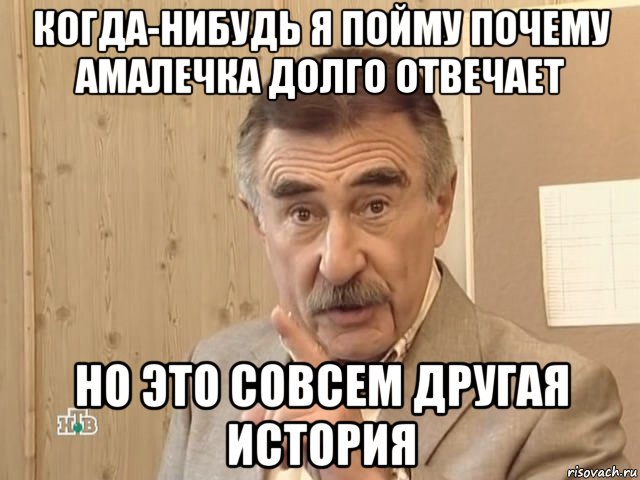 когда-нибудь я пойму почему амалечка долго отвечает но это совсем другая история, Мем Каневский (Но это уже совсем другая история)