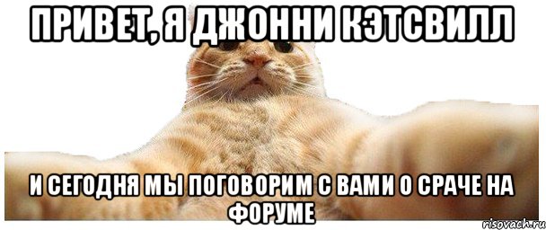 Привет, я Джонни Кэтсвилл и сегодня мы поговорим с вами о сраче на форуме, Мем   Кэтсвилл