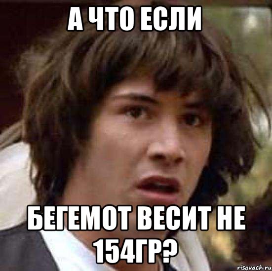 А ЧТО ЕСЛИ БЕГЕМОТ ВЕСИТ НЕ 154ГР?, Мем А что если (Киану Ривз)