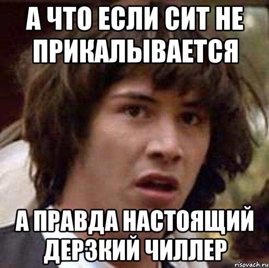 А что если Сит не прикалывается А правда настоящий дерзкий чиллер, Мем А что если (Киану Ривз)