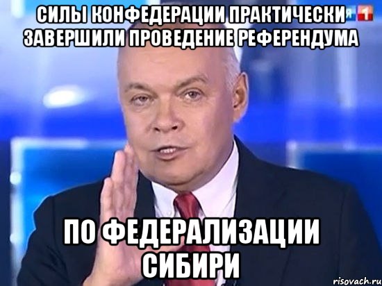 Силы конфедерации практически завершили проведение референдума по федерализации сибири, Мем Киселёв 2014