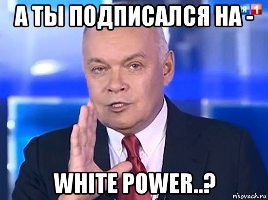 а ты подписался на - white power..?, Мем Киселёв 2014