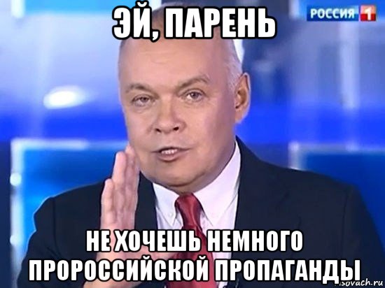 эй, парень не хочешь немного пророссийской пропаганды, Мем Киселёв 2014