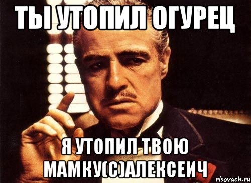 Ты утопил огурец Я утопил твою мамку(с)Алексеич, Мем крестный отец