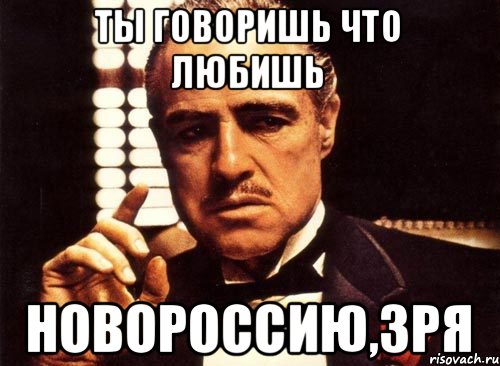 Ты говоришь что любишь Новороссию,зря, Мем крестный отец