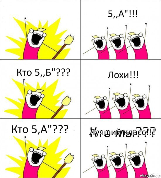 Кто мы??? 5,,А"!!! Кто 5,,Б"??? Лохи!!! Кто 5,А"??? Лучший класс!!!, Комикс кто мы