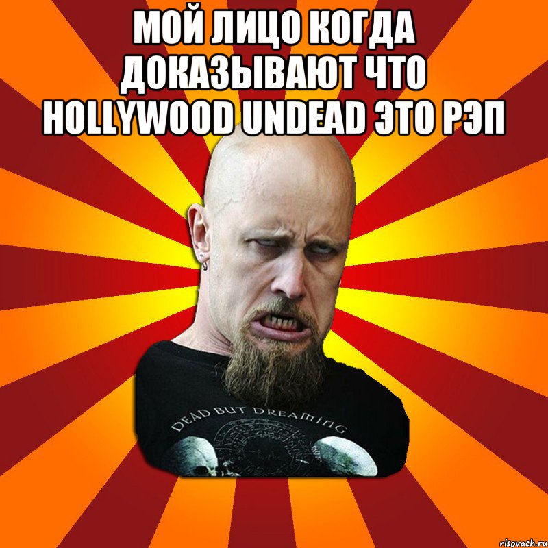 МОЙ ЛИЦО КОГДА ДОКАЗЫВАЮТ ЧТО HOLLYWOOD UNDEAD ЭТО РЭП , Мем Мое лицо когда