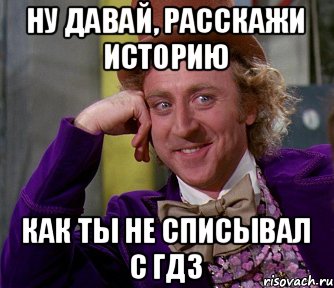 Ну давай, расскажи историю Как ты не списывал с ГДЗ, Мем мое лицо