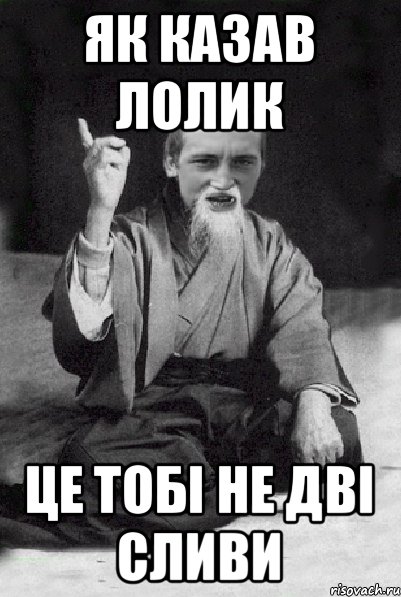 Як казав лолик це тобi не двi сливи, Мем Мудрий паца