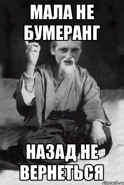 мала не бумеранг назад не вернеться, Мем Мудрий паца