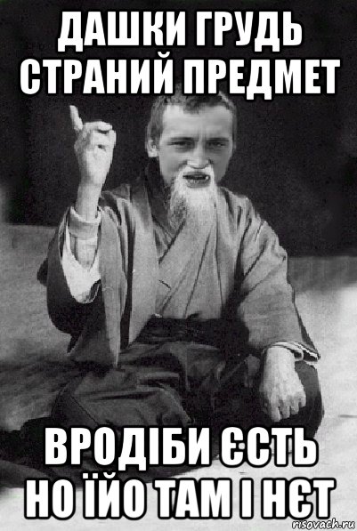 дашки грудь страний предмет вродіби єсть но їйо там і нєт, Мем Мудрий паца