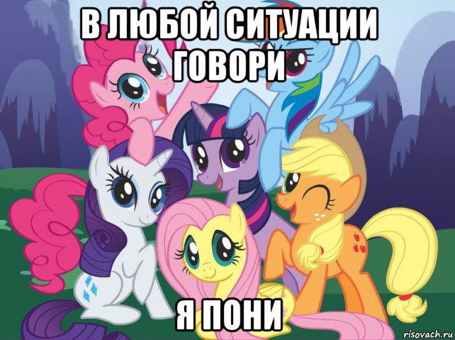 в любой ситуации говори я пони, Мем My little pony