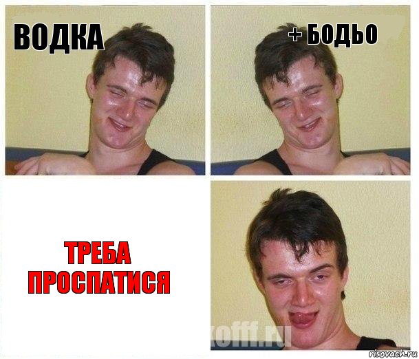 Водка + Бодьо Треба проспатися, Комикс Не хочу (10 guy)