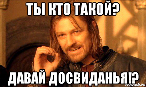 ты кто такой? давай досвиданья!?, Мем Нельзя просто так взять и (Боромир мем)