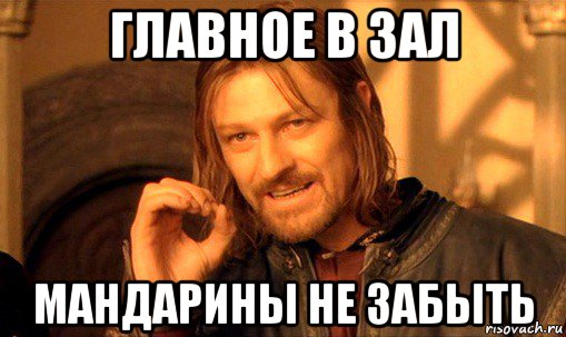 главное в зал мандарины не забыть, Мем Нельзя просто так взять и (Боромир мем)