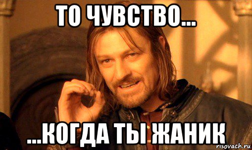 то чувство... ...когда ты жаник, Мем Нельзя просто так взять и (Боромир мем)