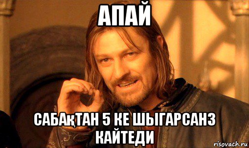 апай сабақтан 5 ке шыгарсанз кайтеди, Мем Нельзя просто так взять и (Боромир мем)