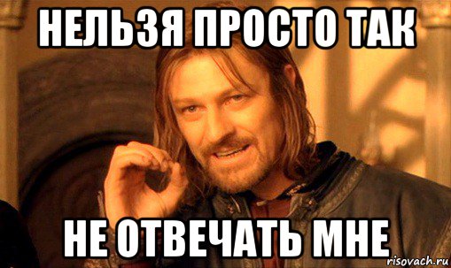 нельзя просто так не отвечать мне, Мем Нельзя просто так взять и (Боромир мем)