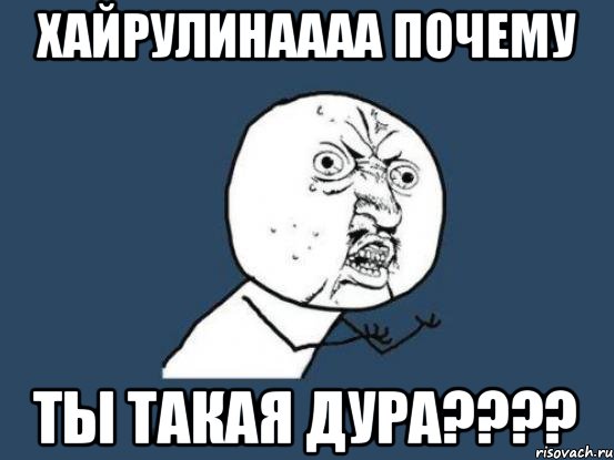 Хайрулинаааа почему Ты такая ДУРА????, Мем Ну почему