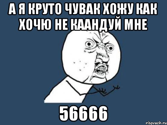 а я круто чувак хожу как хочю не каандуй мне 56666, Мем Ну почему