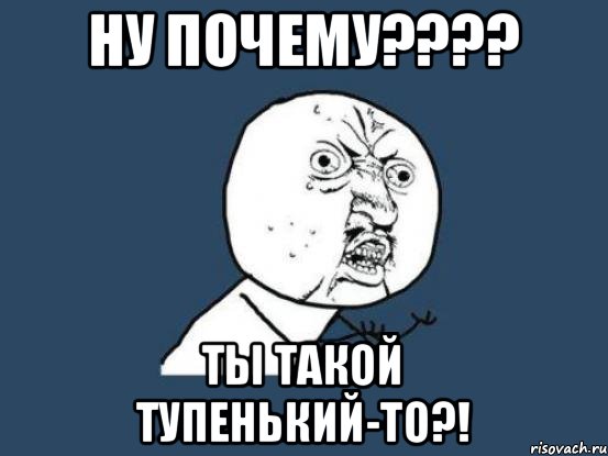 Ну почему???? Ты такой тупенький-то?!, Мем Ну почему