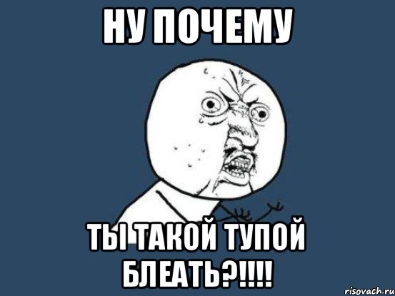 НУ ПОЧЕМУ ТЫ ТАКОЙ ТУПОЙ БЛЕАТЬ?!!!!, Мем Ну почему