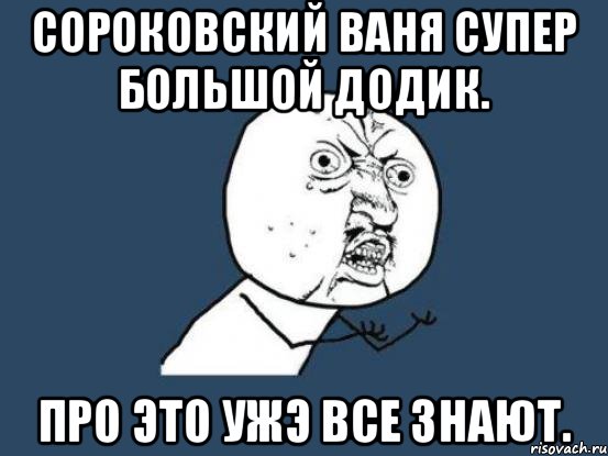 сороковский ваня супер большой додик. про это ужэ все знают., Мем Ну почему