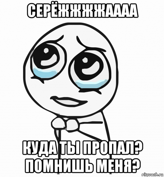 серёжжжжаааа куда ты пропал? помнишь меня?, Мем  ну пожалуйста (please)