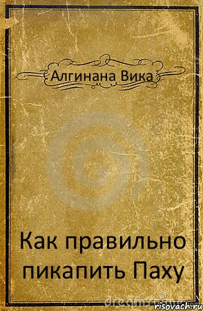 Алгинана Вика Как правильно пикапить Паху, Комикс обложка книги