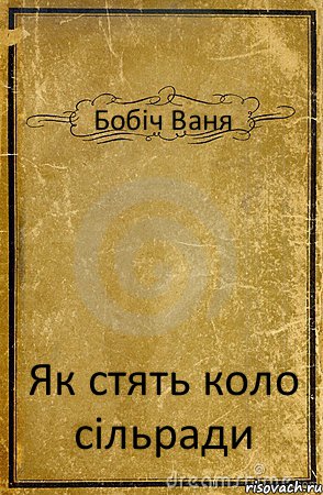 Бобiч Ваня Як стять коло сiльради, Комикс обложка книги