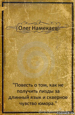 Олег Намекаев "Повесть о том, как не получить пизды за длинный язык и скверное чувство юмора.", Комикс обложка книги