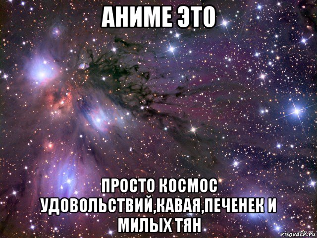 аниме это просто космос удовольствий,кавая,печенек и милых тян, Мем Космос