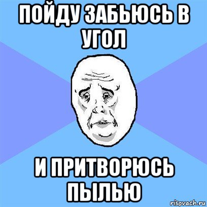 пойду забьюсь в угол и притворюсь пылью, Мем Okay face