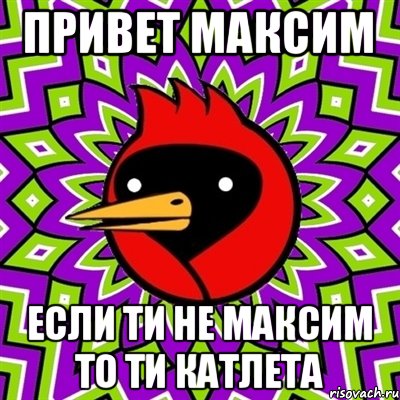 привет максим если ти не максим то ти катлета, Мем Омская птица