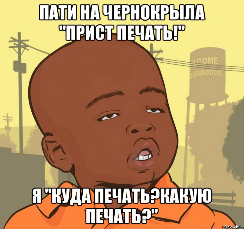 пати на чернокрыла "прист печать!" я "куда печать?какую печать?", Мем Пацан наркоман