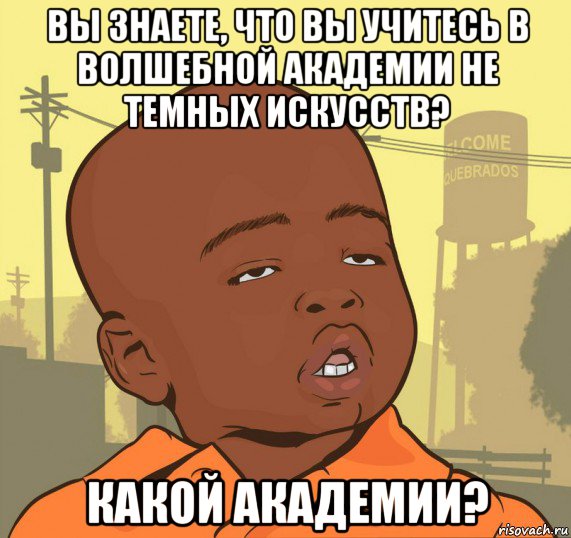 вы знаете, что вы учитесь в волшебной академии не темных искусств? какой академии?, Мем Пацан наркоман