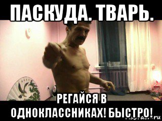 паскуда. тварь. регайся в одноклассниках! быстро!