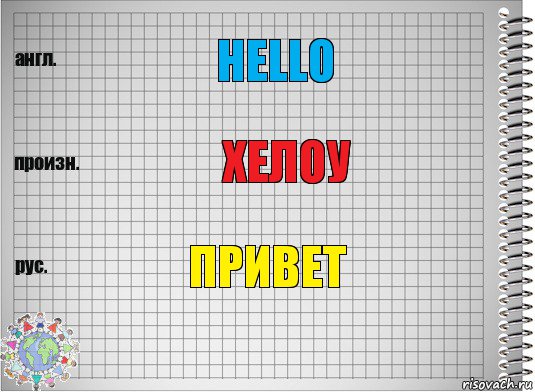 HELLO ХЕЛОУ ПРИВЕТ, Комикс  Перевод с английского