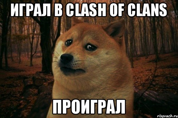 играл в Clash of Clans проиграл, Мем SAD DOGE