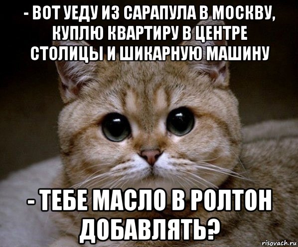 - вот уеду из сарапула в москву, куплю квартиру в центре столицы и шикарную машину - тебе масло в ролтон добавлять?, Мем Пидрила Ебаная