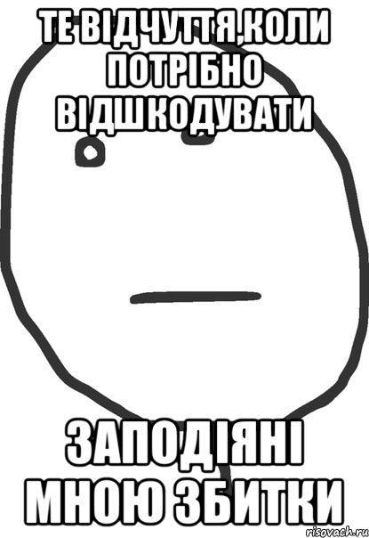 Те відчуття,коли потрібно відшкодувати заподіяні мною збитки, Мем покер фейс